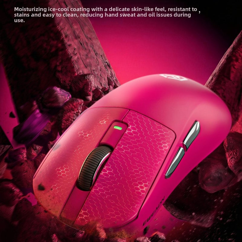 Eweadn H3 Ergonomic Lightweight Tri-Mode Bluetooth Mouse, Berry Red - Image 2