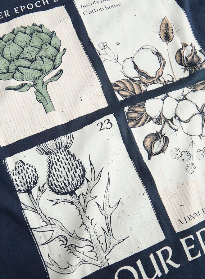 ريبل تيشيرت بياقة دائرية وطبعة جرافيك - Image 2