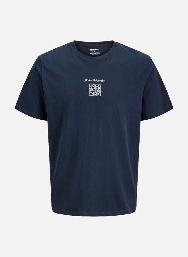 ريبل تيشيرت بياقة دائرية وطبعة جرافيك - Image 1