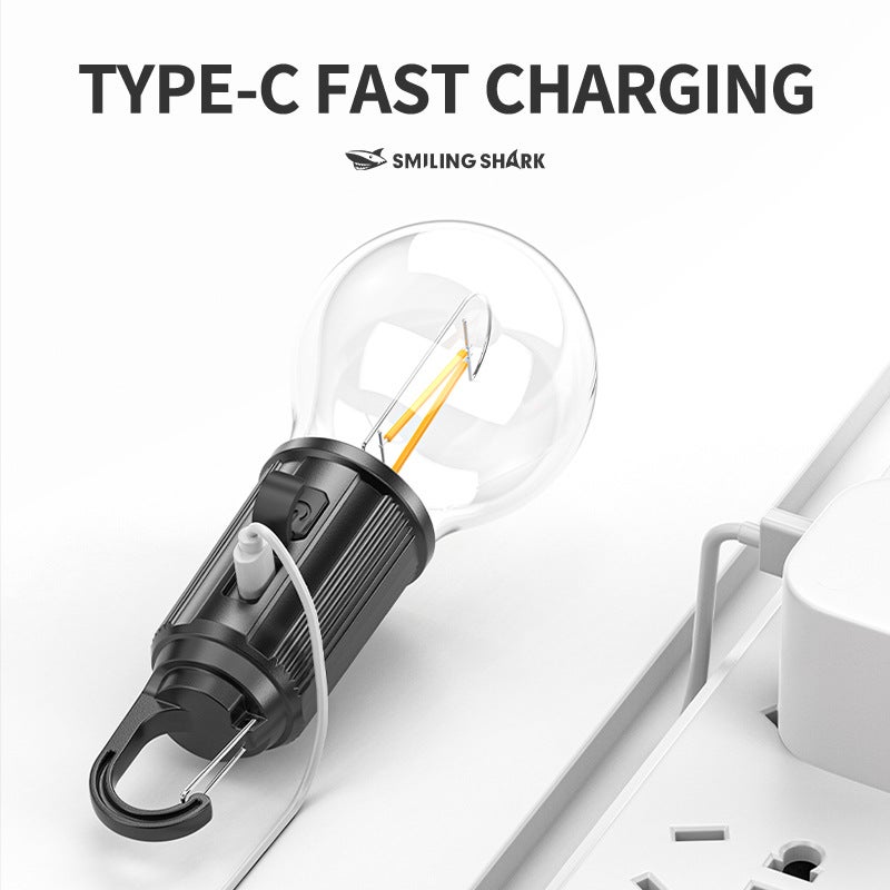 SMILING SHARK LED outdoor camping light bulb warm light rechargeable - Image 5