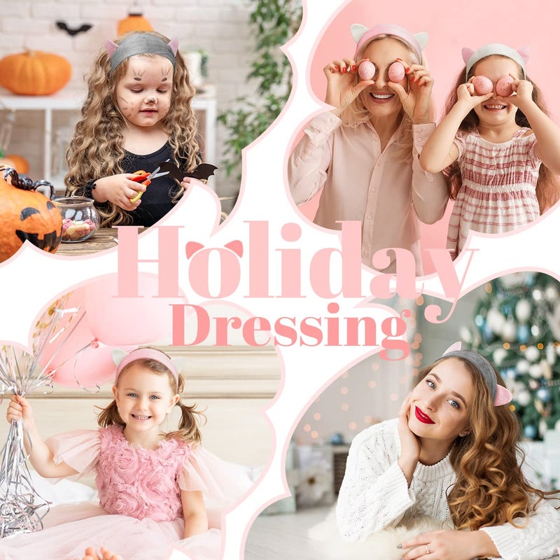 Dreamlover Christmas Stocking Stuffers & Holiday Gifts for Teen Girls, 3 Pieces Cat Ears Soft Velvet Skincare Headband, Reusable Hair Bands for Face Washing, Makeup, SPA, Sleepovers - Image 4