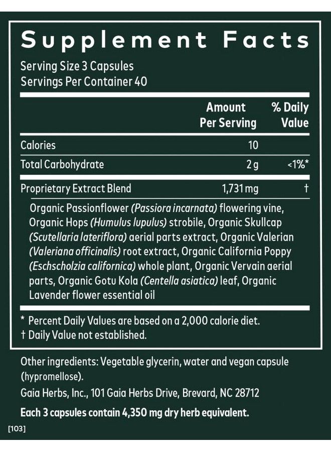 Sound Sleep Natural Sleep Support To Promote Calm & Relaxation To Support Restful Sleep With Valerian Root Kava Passionflower & More 120 Vegan Liquid Phytocapsules (40Day Supply)