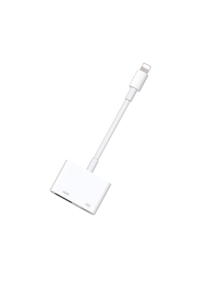 ماركة غير محددة كابل Lightning إلى HDMI، [معتمد من Apple MFi] محول HDMI AV رقمي بدقة 1080 بكسل لجهاز iPhone، محول شاشة مزامنة HDMI لفيديو عالي الدقة متوافق مع iPhone 14/13/12/11/X/8/iPad إلى تلفزيون/جهاز عرض/شاشة  - Image 1