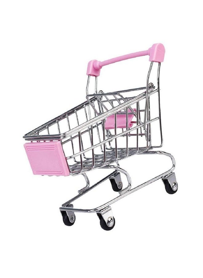 deziine deziine�2Pcs Mini Shopping Trolley Supermarket Handcart Shopping Utility Cart Mode Storage Toy (Color as per Availability) Silver  - Image 5