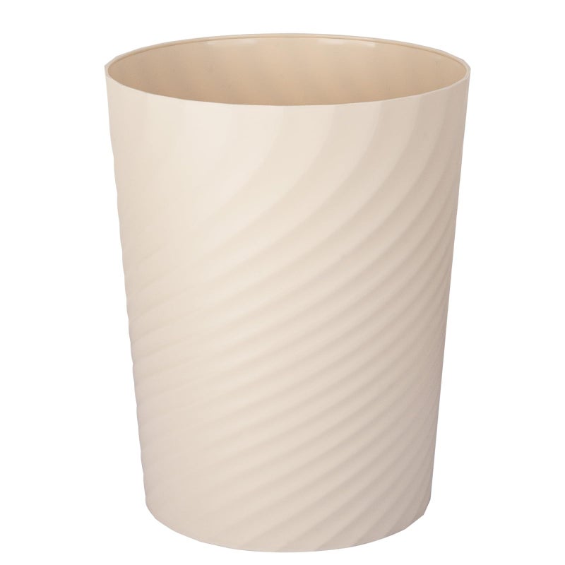 UUJOLY Plastic Small Trash Can Wastebasket, Garbage Container Basket for Bathrooms, Laundry Room, Kitchens, Offices, Kids Rooms, Dorms, (Beige, 1.8 Gallon) - Image 1