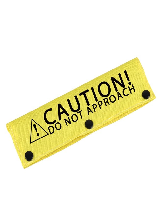 BLUPARK Funny Dog Leash Sleeve Caution Do Not Approach Dog Leash Wrap Sleeve Pet Birthday Gift (Caution Do Not Approach-YE Sleeve) - Image 1
