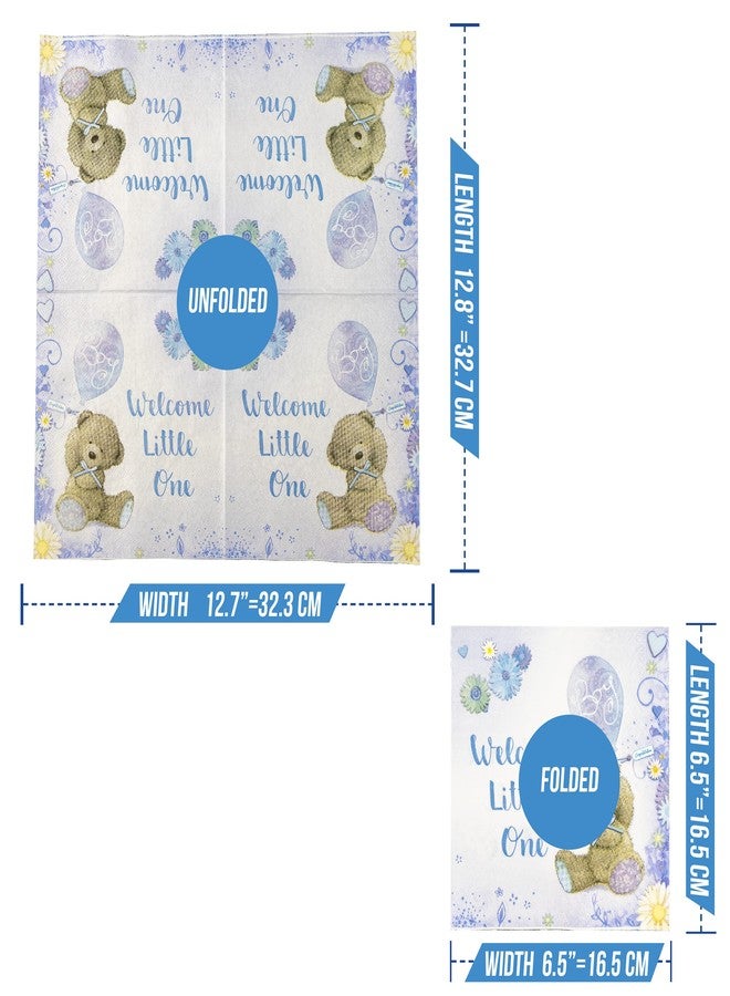 Iconikal 75-Count Baby Shower Party Napkins, Baby Boy, Baby Blue, Disposable Paper Party Napkins, Dinner Size - Image 5