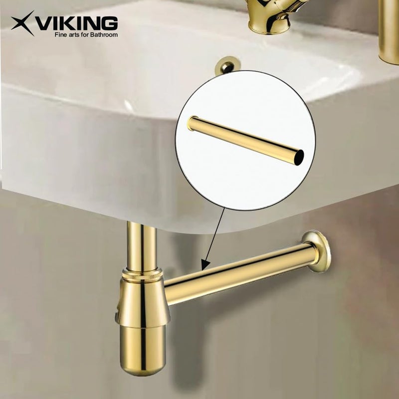 Viking Gold Pipe for Bottle Trap Escada - Premium Brass Construction, Dia 32mm (1-1/4"), Length 450mm (18") - Enhance Your Bathroom Décor with Style and Durability - Image 4