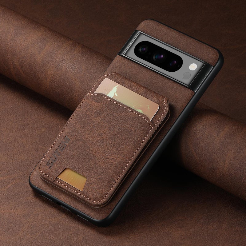 Suteni For Google Pixel 9 Pro H02 Litchi Leather Card Wallet Stand Back Phone Case(Brown) - Image 2