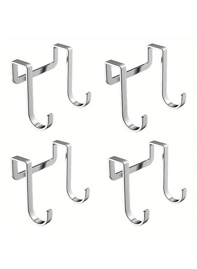 4 قطع خطافات حائط من الفولاذ المقاوم للصدأ لا تحتاج إلى حفر مقاومة للصدأ لتخزين المطبخ والحمام - Image 1