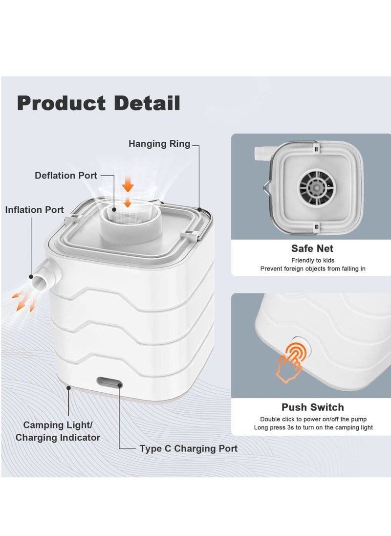 Portable Electric Air Pump - Rechargeable with Light and 6 Nozzles - Ideal for Camping, Pool Floats, Air Beds, Vacuum Storage Bags - pzsku/Z719459BF2569B0215F68Z/45/_/1689745382/740cbe5a-d199-4bc5-a72f-f2859ab1b1d3