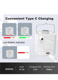 Excefore Portable Electric Air Pump - Rechargeable with Light and 6 Nozzles - Ideal for Camping, Pool Floats, Air Beds, Vacuum Storage Bags  - Image 3