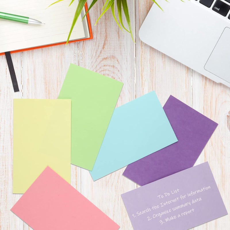 Fainne 300 Pcs 3 x 5 Inches Blank Index Cards 180 Gsm Thick Card Stock Assorted Color Neon Blank Flash Cards Colorful Study Notecards for Organizing(Fresh Colors) - Image 4