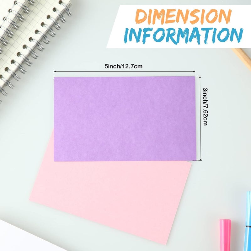 Fainne 300 Pcs 3 x 5 Inches Blank Index Cards 180 Gsm Thick Card Stock Assorted Color Neon Blank Flash Cards Colorful Study Notecards for Organizing(Fresh Colors) - Image 2