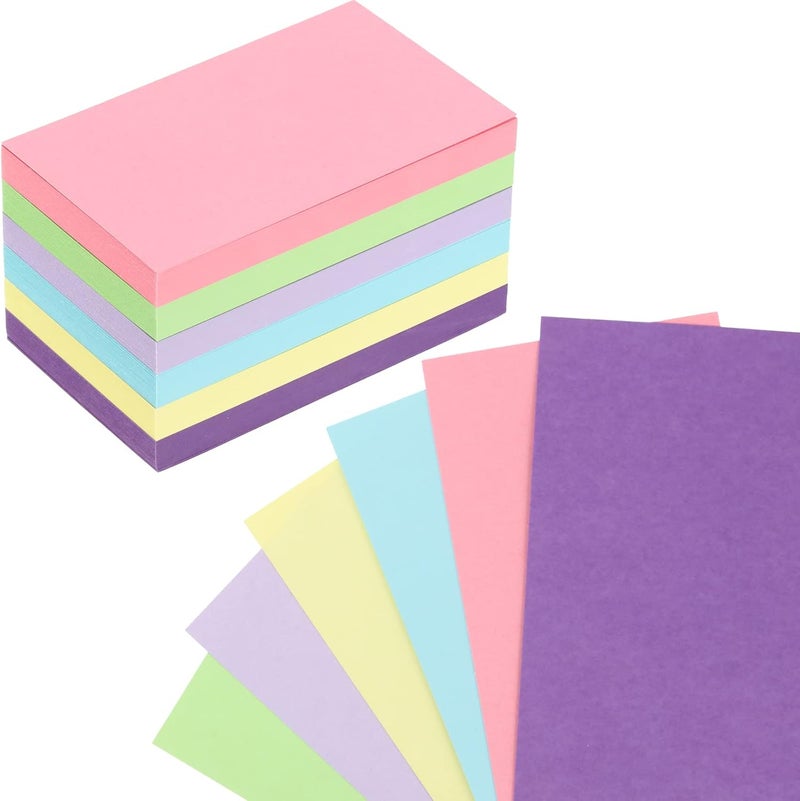 Fainne 300 Pcs 3 x 5 Inches Blank Index Cards 180 Gsm Thick Card Stock Assorted Color Neon Blank Flash Cards Colorful Study Notecards for Organizing(Fresh Colors) - Image 1