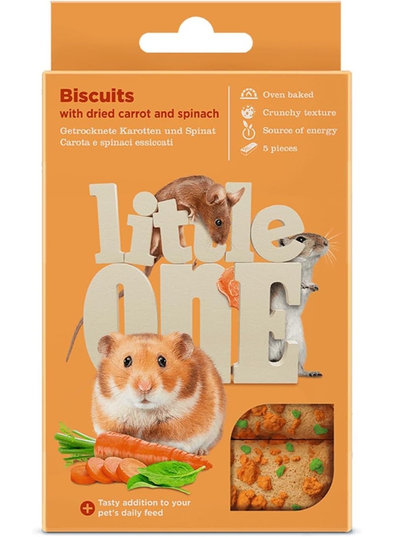 Little One Biscuits with dried carrot and spinach for small animals 5x7gm