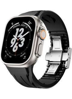 ZORE Apple Watch Ultra 49MM KRD-127 Metal Buckle Silicone Strap-Black  - Image 1