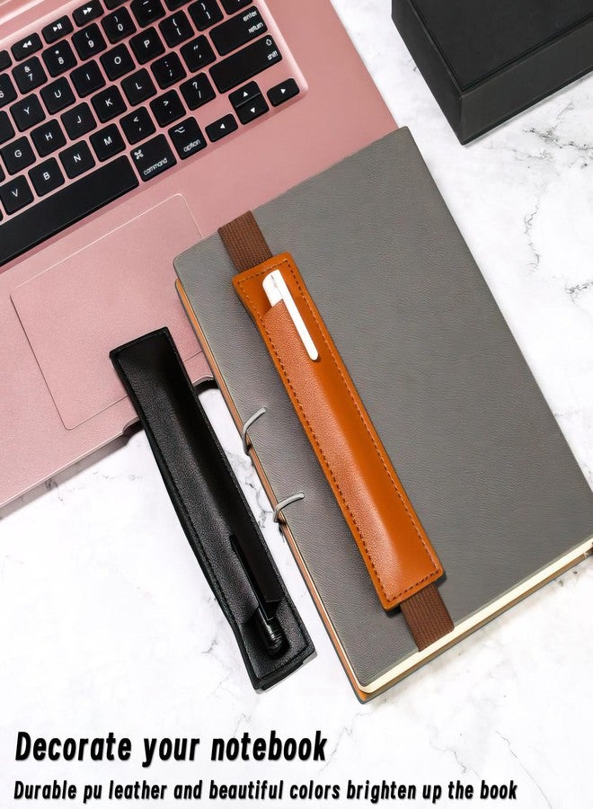 GTILE 18 Pcs Elastic Band Pen Holder, PU Leather Pen Sleeve Pouch for Notebook, Pencil Holder Straps for Office Supplies, 6.4 Inches, 6 Colors - Image 5