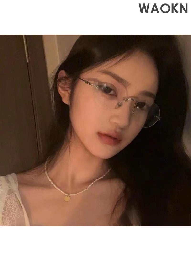 WAOKN Anti Blue Light Glasses Women Men - Retro Round Computer Glasses Blue Light Filter Digital Devices with Metal Frame 100% UV Protection, Anti Eye Eyestrain UV 400 Protection Reading Gaming Glasses - Image 4