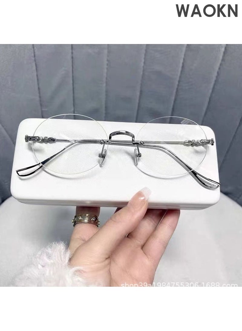 WAOKN Anti Blue Light Glasses Women Men - Retro Round Computer Glasses Blue Light Filter Digital Devices with Metal Frame 100% UV Protection, Anti Eye Eyestrain UV 400 Protection Reading Gaming Glasses - Image 5