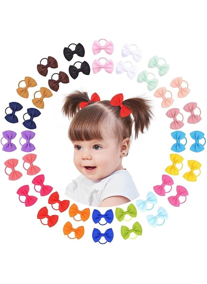 choicbaby Choicbaby 40PCS 2" Baby Hair Ties Boutique Tiny Elastic Ponytail Rubber, Toddler Hair Accessories for Baby Girls Newborn Infants Little Girl in Pair Hair Bands  - Image 1