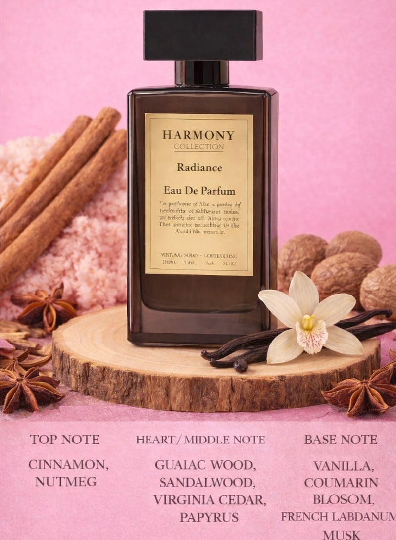 ديفينا مجموعة هارموني راديانس، عطر ١٠٠ مل | عطر خشبي حلو للنساء | عطر نسائي يدوم طويلًا برائحة الفانيليا والقرفة - Image 3