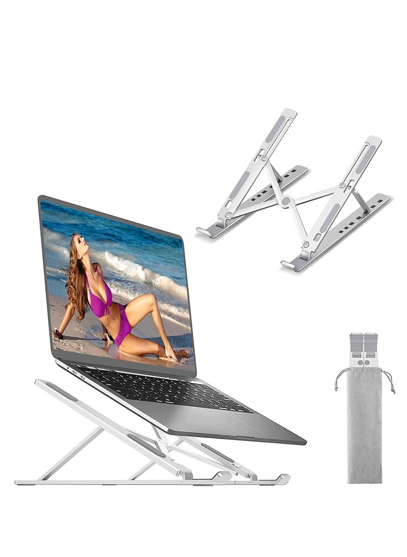 ELTRAZONE Adjustable Laptop Stand, Portable Aluminium Laptop Riser Laptop Holder for Desk, Foldable Ventilated Cooling Computer Support Stand for Apple MacBook Pro/Air, HP, Sony, Dell, More 10-15.6” - Image 3