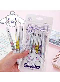 Sanrio Set of 6 Kuromi 0.5mm Press Sign Pens, Pompom Purin Girls Student Anime Melody Pachacco Cinnamoroll Pen  - Image 3