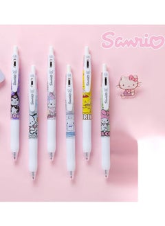 Sanrio Set of 6 Kuromi 0.5mm Press Sign Pens, Pompom Purin Girls Student Anime Melody Pachacco Cinnamoroll Pen  - Image 4