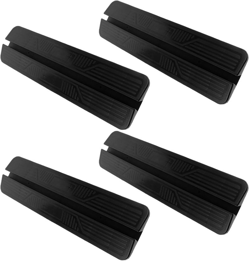 4Pcs Dog Gate Support Feet: Stabilizer for Freestanding Pet Fence, 17.7x5.1 Panel Reinforcement Fittings for Configurable Dog & Baby Gates - Plastic Guardrail Fixator Nonslip, Black - Image 1