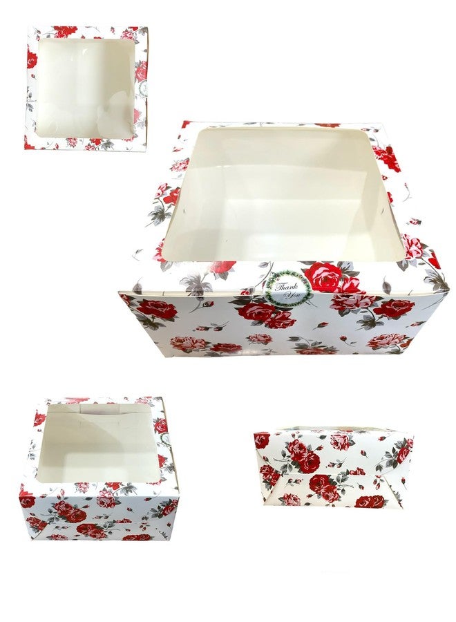 BAKEFY -10 pcs 10x10x5 Inches Christmas Window Displays for Pies, Cakes, Cupcakes and Pastries. Sturdy, Easy-to Use Carriers. Give Sweet Holiday Gifts at Work or School - Image 1