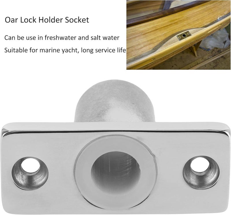woobles Oar Lock Holder 316 Stainless Steel Top Mount Oar Lock Socket Paddle Accessories T‑Shaped Bracket for Marine Yacht - Image 3