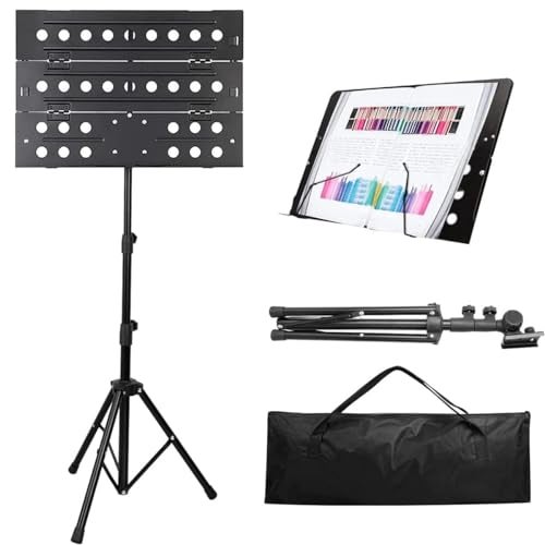 MUSTANG Orchestral Music Stand with Carry Cover And Folding Plate - Image 2