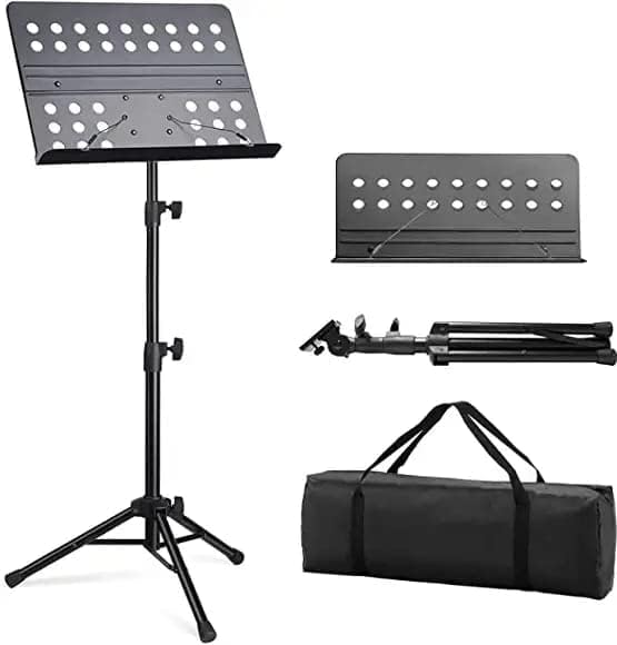 MUSTANG Orchestral Music Stand with Carry Cover And Folding Plate - Image 1