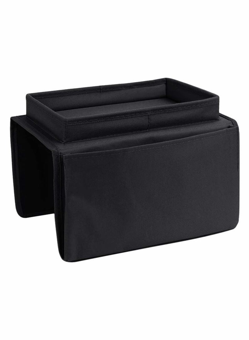 Excefore Sofa Armrest Organizer with Cup Holder  Tablet Book Magazines Drinks Holder Pouch Tray Chair Arm TV Remote Holder for Recliner Couch Armchair Caddy Bedside Storage Pockets Bag for Cellphone  - Image 3