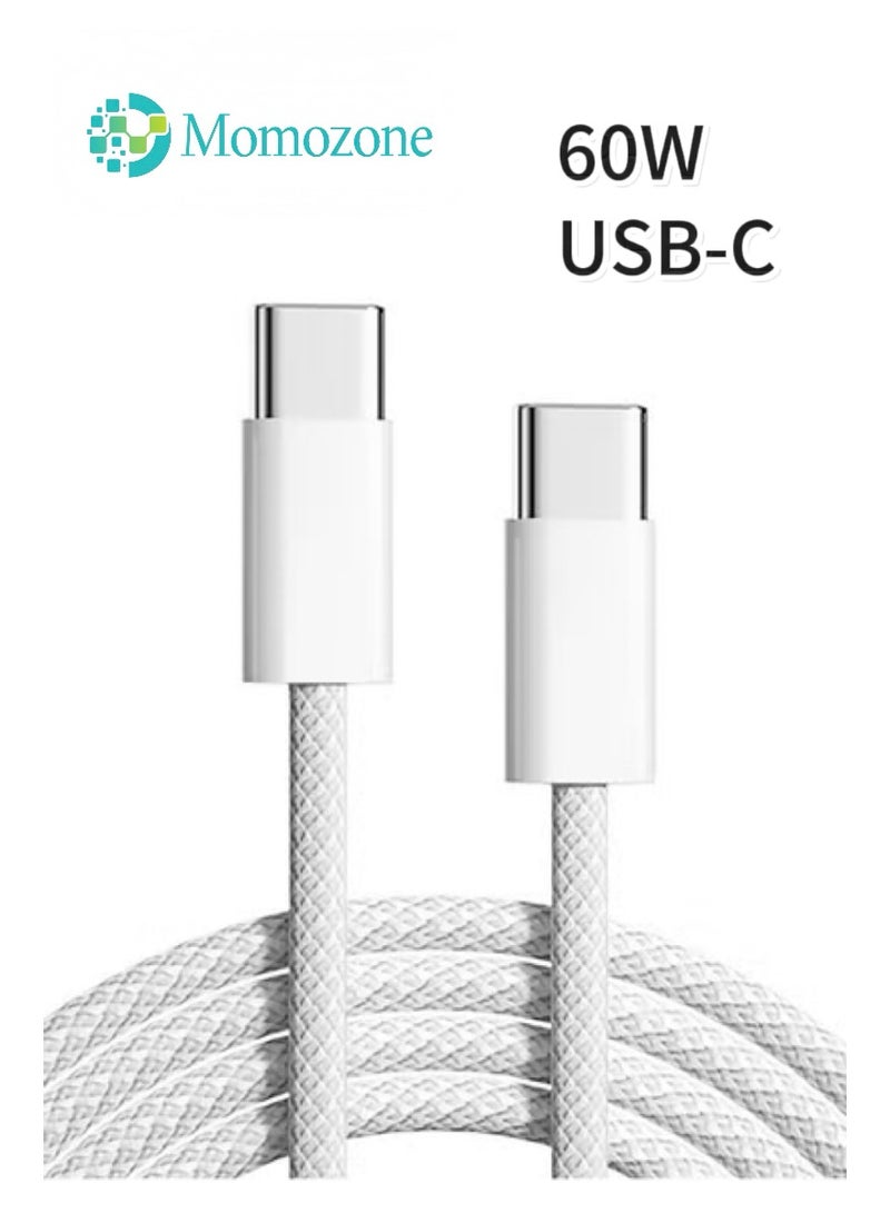 Momozone USB type C To type-C Super Fast Charging Cable 2M 60W For iPhone 17/16/15, iPad, iPad mini 7, MacBook Pro, Samsung S25 Ultra/S24/23/, Huawei P70 - Image 1