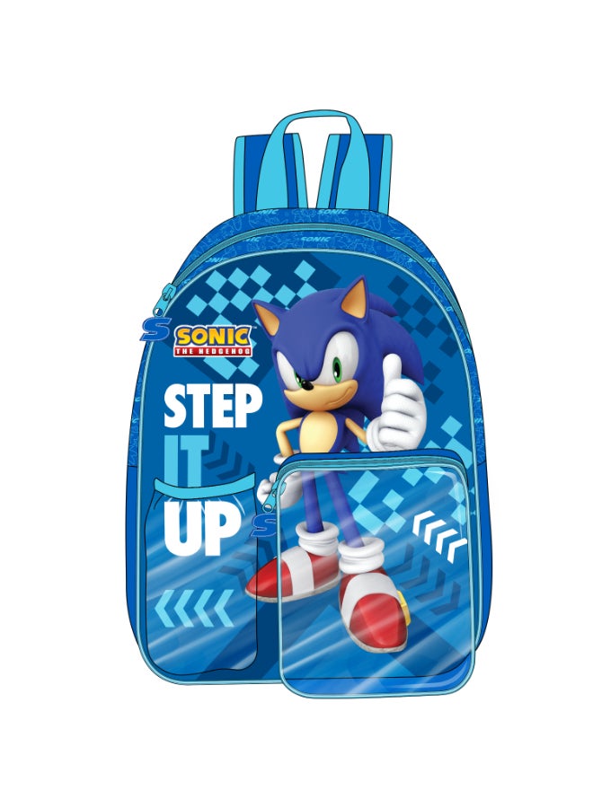 Sega Sonic Prime Junior 3 in 1 Set (14" Backpack with Lunch Box & Water Bottle) - Image 1