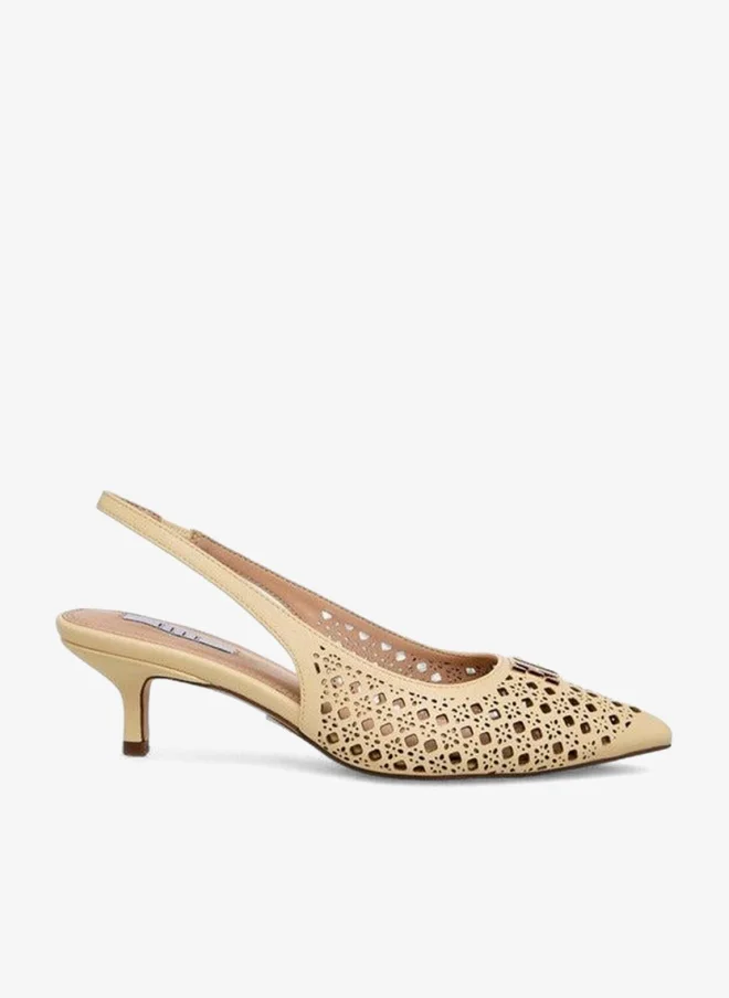 ELLE Women Cutout Accent Slingback Kitten Heel Sandals