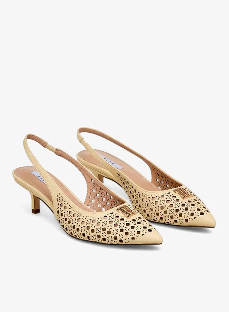 ELLE Women Cutout Accent Slingback Kitten Heel Sandals