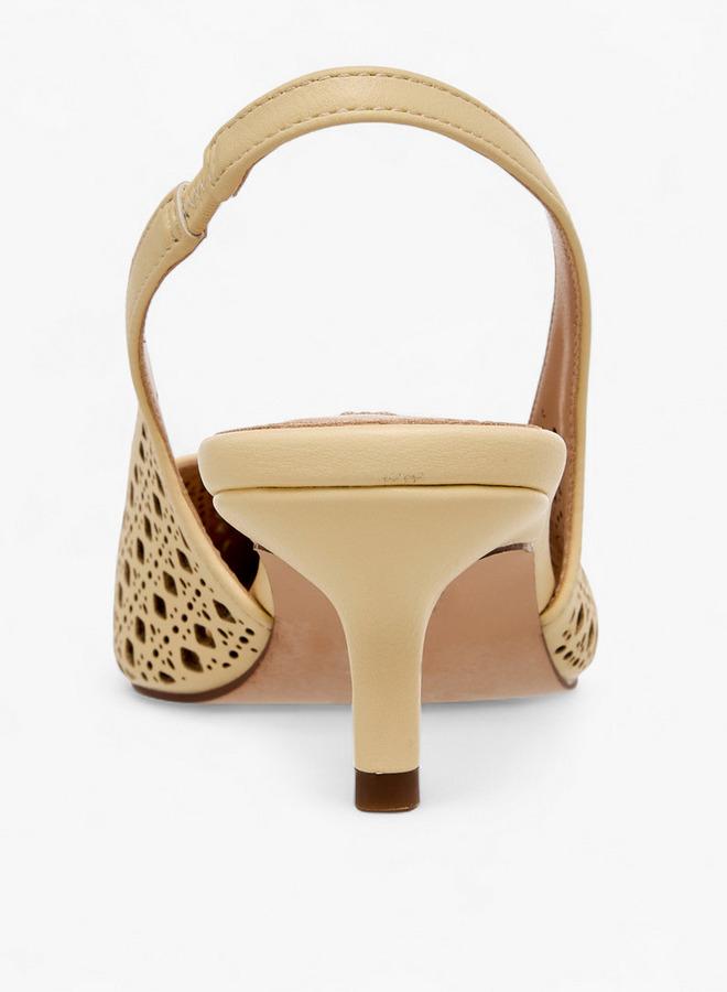 ELLE Women Cutout Accent Slingback Kitten Heel Sandals - Image 5