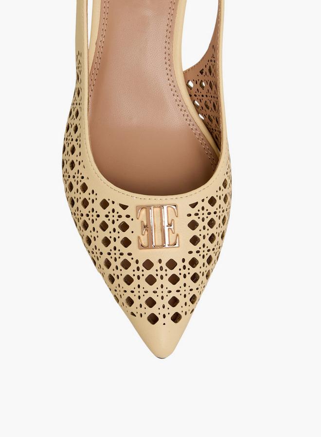 ELLE Women Cutout Accent Slingback Kitten Heel Sandals - Image 4