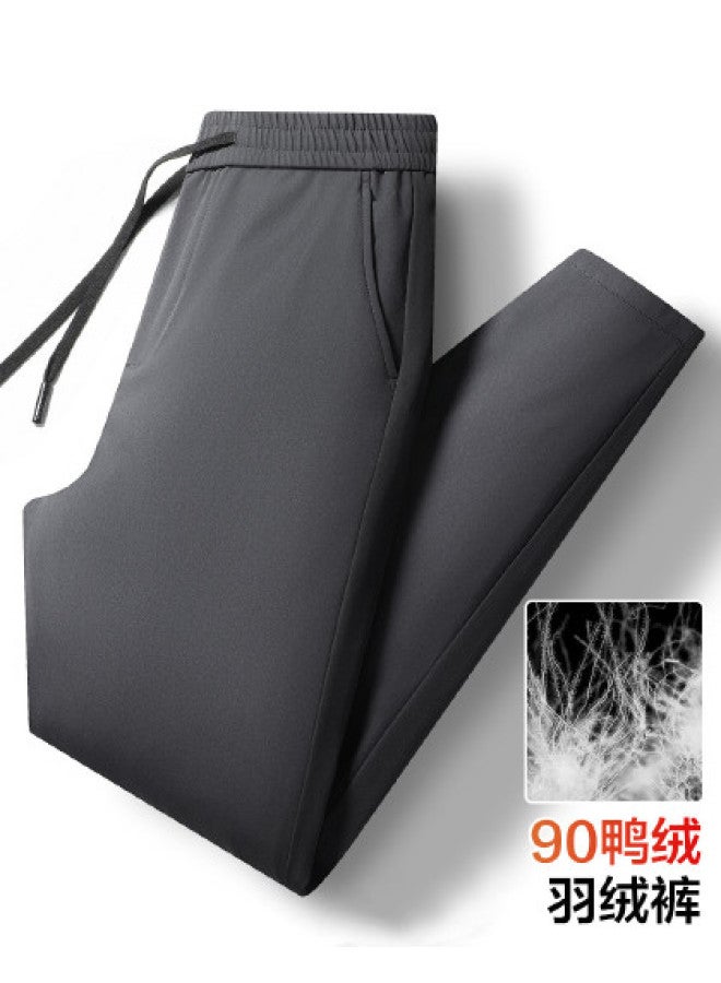 YaYa Winter Men's Business Casual Fashion Versatile Elastic Drawstring Warm Down Pants Men - Image 1