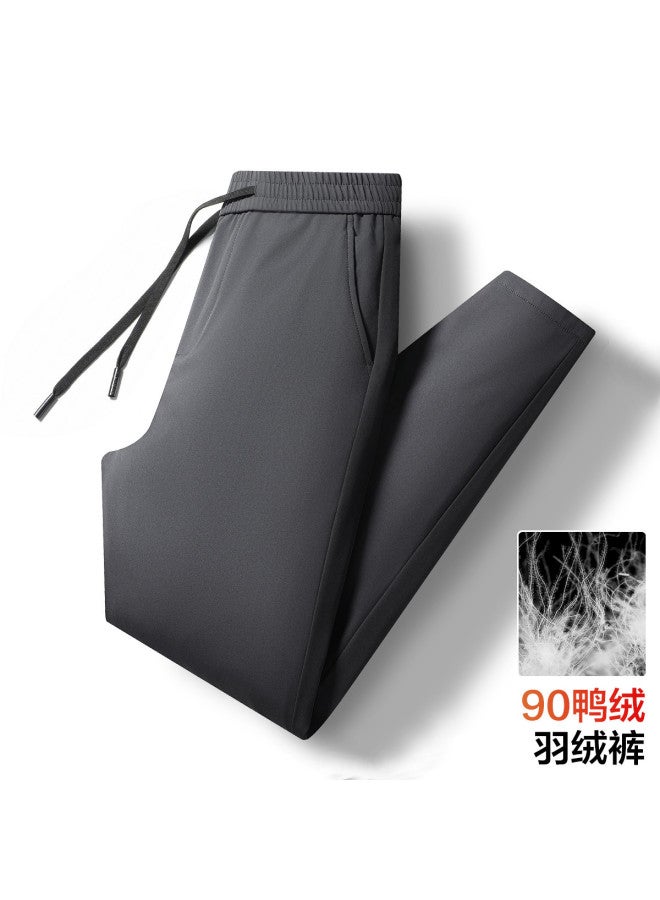YaYa Winter Men's Business Casual Fashion Versatile Elastic Drawstring Warm Down Pants Men - Image 2