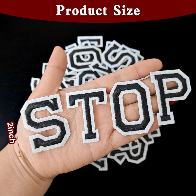 CXWLJL 104Pcs Iron on Letter Patches, Letters A-Z Embroidered Applique Patches for Clothes, Skirts, Hats, Socks, Jeans DIY Accessories - Black - Image 2