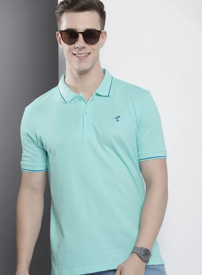 The Indian Garage Co Men Slim Fit Solid Polo Collar Tshirt