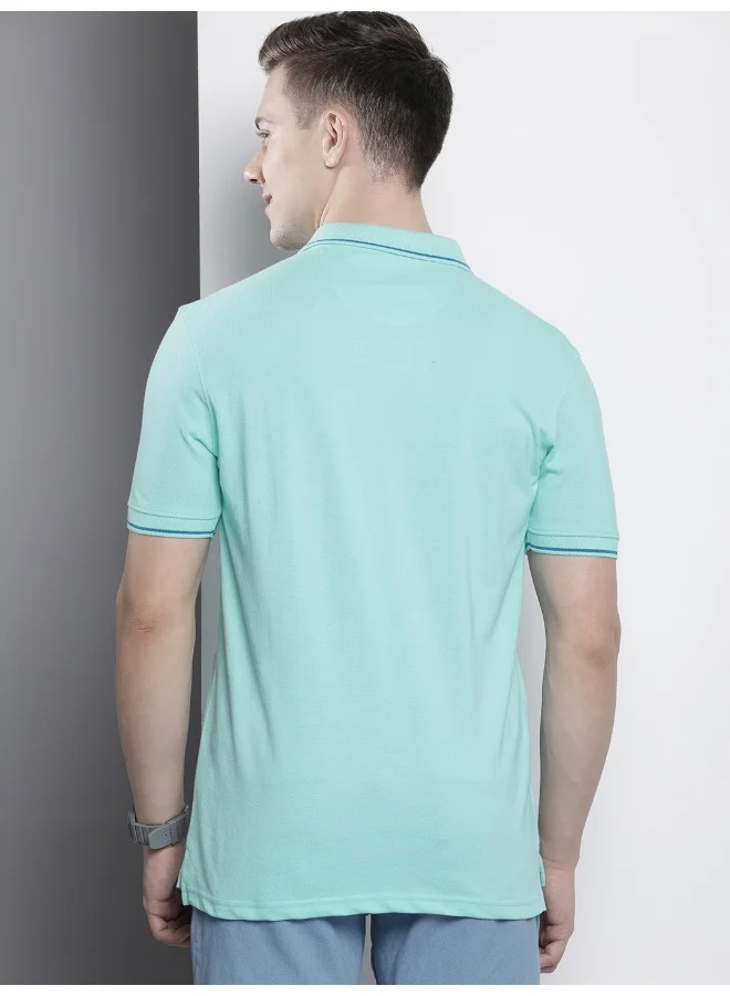 The Indian Garage Co Men Slim Fit Solid Polo Collar Tshirt