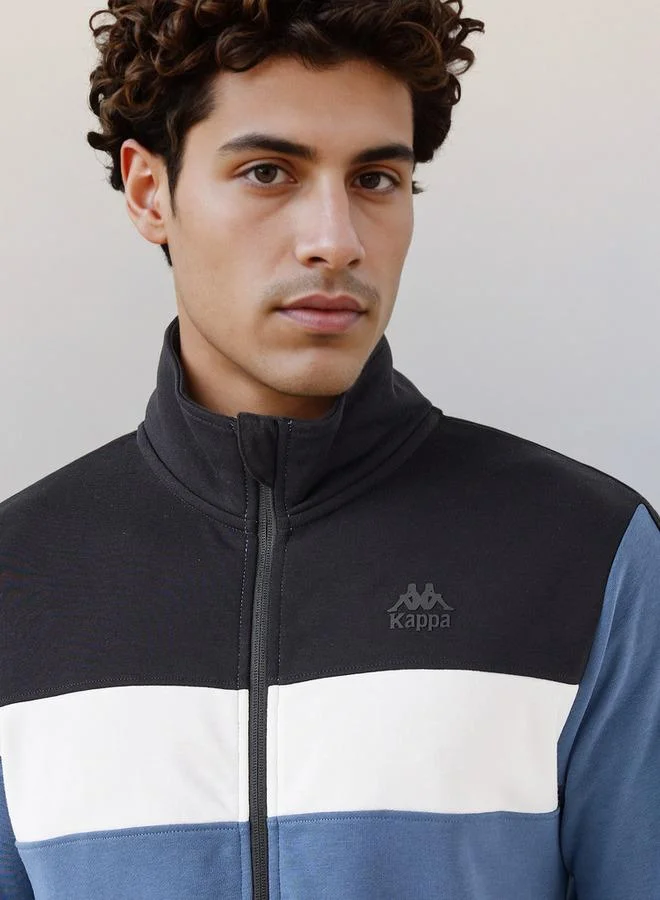 Kappa BLUE Kappa Men Regular Fit Colourblock Hoodie for Men | Best Price UAE