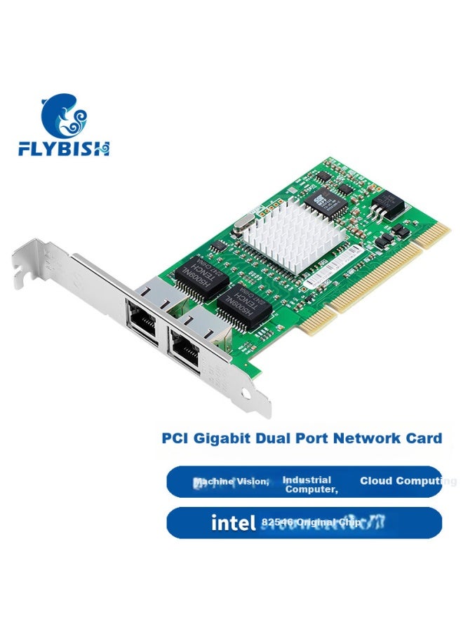Flybish Na546-t2 Pci Dual Port 8492mt Gigabit Network Card Server Network Card Industrial Control Machine Intel 82546 Chip Converged Soft Router Ros Diskless - Image 1