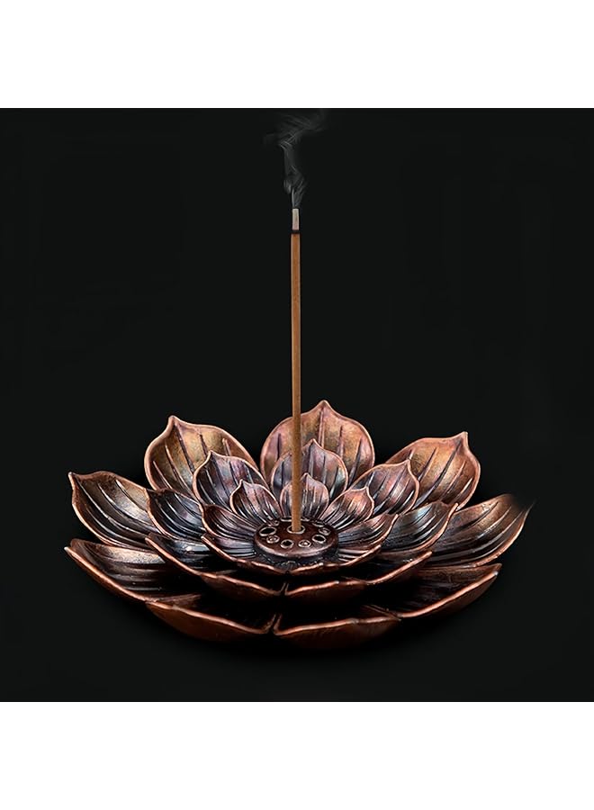 erorex Incense Holder Brass Incense Burner Lotus Shaped Ash Catcher Tray Incense Sticks Holder Insencents Burner For Home Fragrance Accessories  - Image 1