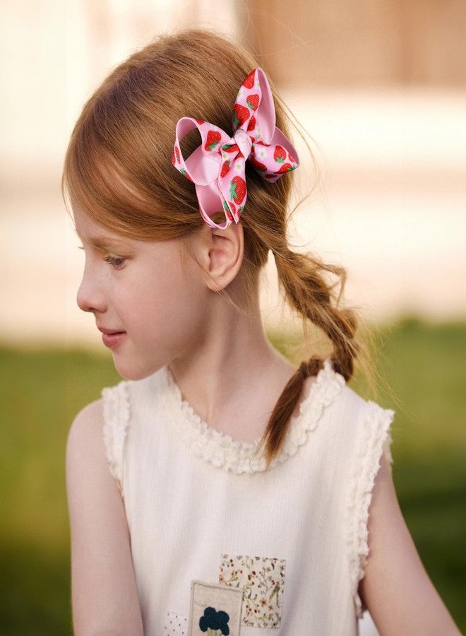 ميروكش قطعتان من مشابك شعر على شكل فيونكة مزينة بشريط فراولة، طول كل منها 4.3 بوصة، مشابك شعر على شكل فاكهة استوائية، دبابيس شعر على شكل تمساح، مناسبة للفتيات والمراهقات والأطفال الصغار والنساء، مثالية لحفلات أعياد الميلاد وحفلات الصيف، إكسسوارات تزيين الفساتين، هدية - Image 4